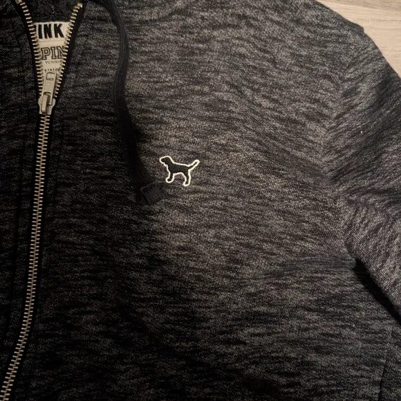 Victoria’s Secret PINK grey zip up hoodie - Picture 2 of 4